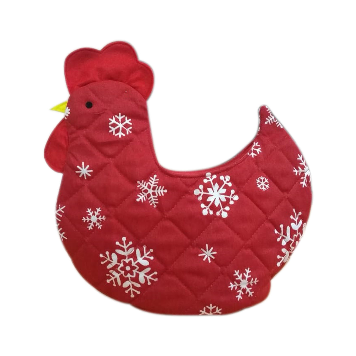 Primary image for Organic Chicken Shaped Fabric Egg Storage Basket - Red With White Stars Design