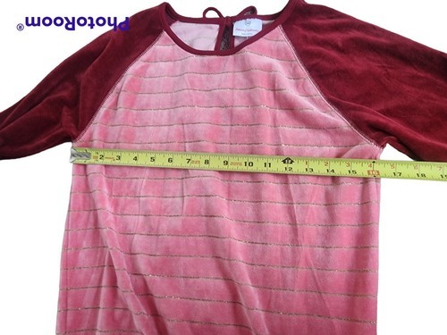 Hanna Anderson Pink stripe velour bow pullover sweater Size 160 Or 12 Years New Item image 4