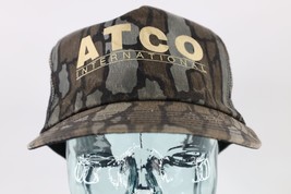 Vintage 80s Distressed Atco International Trebark Camouflage Trucker Hat Cap USA - £30.72 GBP