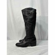 Matisse Women&#39;s Size 7 Tundra Black Leather Block Heel Knee High Tall Boots - £27.11 GBP