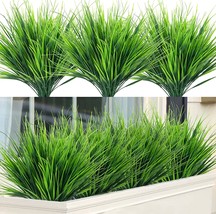 Artificial Wheat Grass Fake Plants Outdoor, Uv Resistant Fake Grass, 10 Bundles - £31.65 GBP