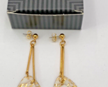 Vintage Avon COLOR CHIMES Ivory Gold Show Stopper Pierced Earrings Dangling - $16.10