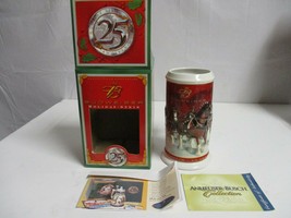 2004 Christmas Budweiser Beer Holiday Stein 25th Anniversary 1980-2004 - $24.74