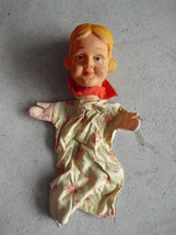 Unusual Vintage Vinyl and Cloth Blonde Character Girl Hand Puppet #2 - £14.86 GBP