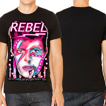 KND Rebel David Bowie Lightning Bolt Aladdin Sane Music Mens T-Shirt Bla... - $17.41+
