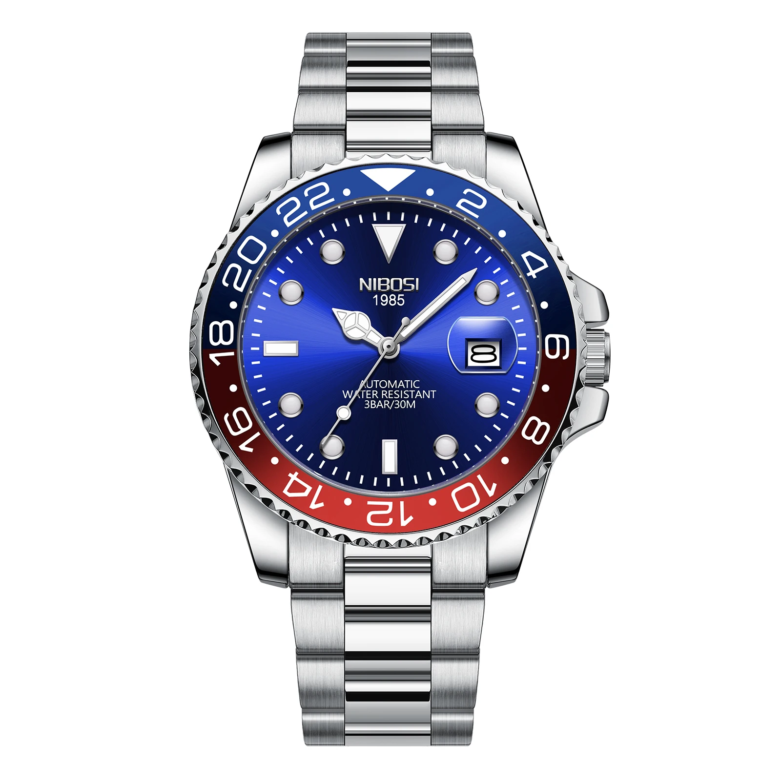 2023 New  Men Mechanical Wristwatch Stainless Steel   Fashion  Gl Automatic Watc - £142.53 GBP