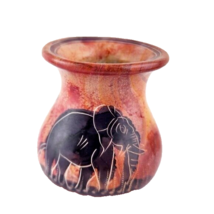 Pottery Vase Small with Elephant Design - £13.23 GBP