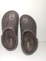Crocs Classic Faux Fur Lined Brown Clog Sz Men&#39;s 8 Women 10 Casual Shoes... - $25.22