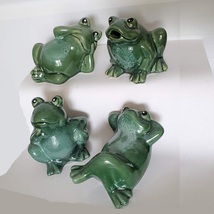 Garden Frog Statue, choose 1 of 4 different styles, Porcelain frog figurine