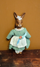Vintage Silvestri 7&quot; Porcelain Bisque Bunny Rabbit Doll Figurine 1990s - £11.57 GBP