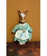 Vintage Silvestri 7&quot; Porcelain Bisque Bunny Rabbit Doll Figurine 1990s - £11.40 GBP