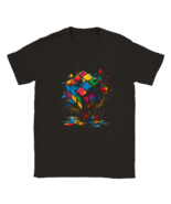 Collection Geek Design tee shirt Rubik&#39;s Cube Puzzle Logic Colors t shir... - $527.01 MXN