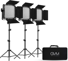 Gvm 3 Pack Led Video Lighting Kits, Bi-Color Variable 2300K~6800K, App Control - $332.99