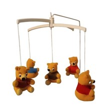 Vintage 5 Plush Teddy Bears in T-Shirts Baby Infant Crib Mobile Red Blue... - $28.01