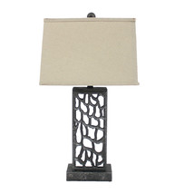 5 X 8 X 28.75 Silver Metal With Multi Mini Grotto Pattern - Table Lamp - £281.66 GBP