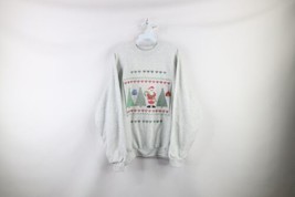 Vtg 90s Streetwear Womens 2XL Puffy Paint Christmas Santa Claus Sweatshirt USA - £47.38 GBP