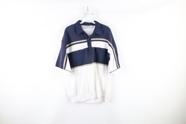 Vtg 90s Streetwear Mens L Color Block Ribbed Knit Collared Pullover Polo... - £35.00 GBP