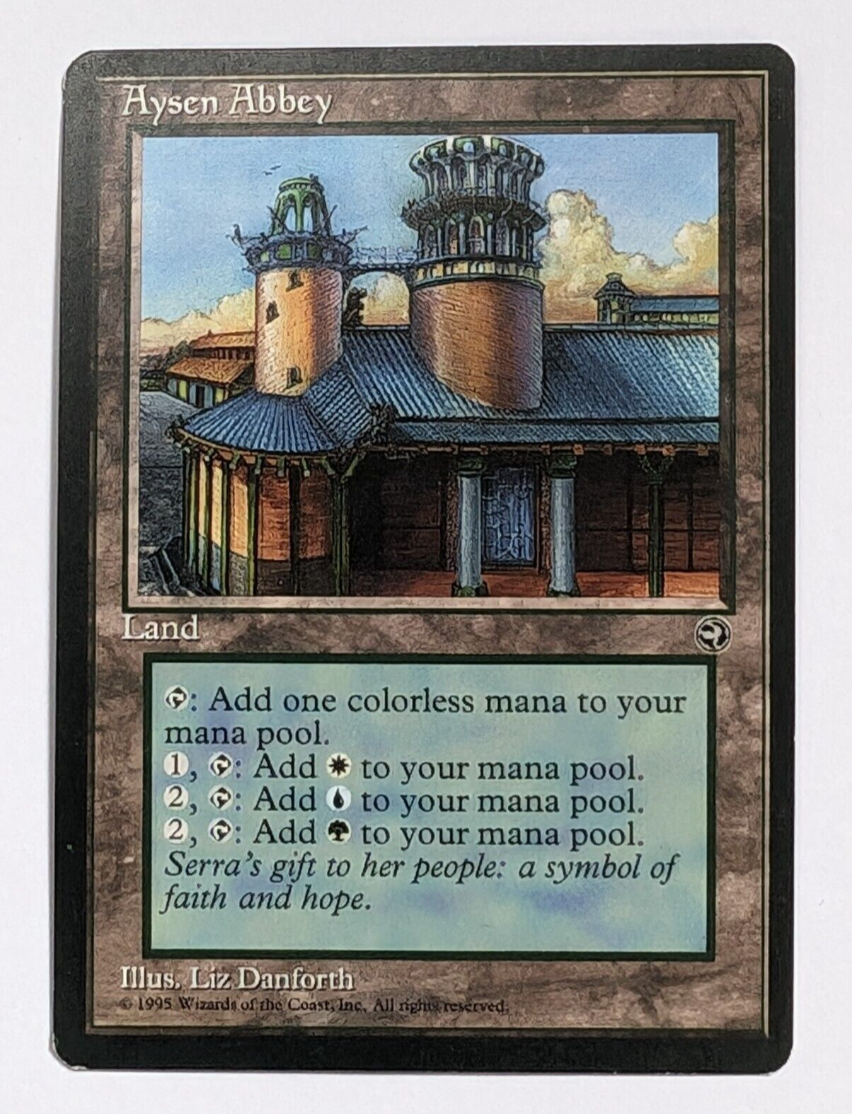 1995 AYSEN ABBEY MAGIC THE GATHERING LAND MTG GAME TRADING CARD VINTAGE RETRO - $6.99