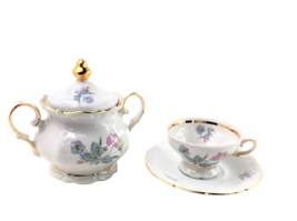 4 Pcs Winterling Bavaria WIG86 Sugar Bowl Lid Tea Demitasse Cup Saucer Vtg - £23.22 GBP