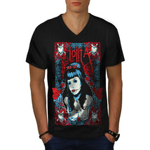 Lolita Sexy Dead Gangster Shirt Inked Girl Men V-Neck T-shirt - £10.44 GBP