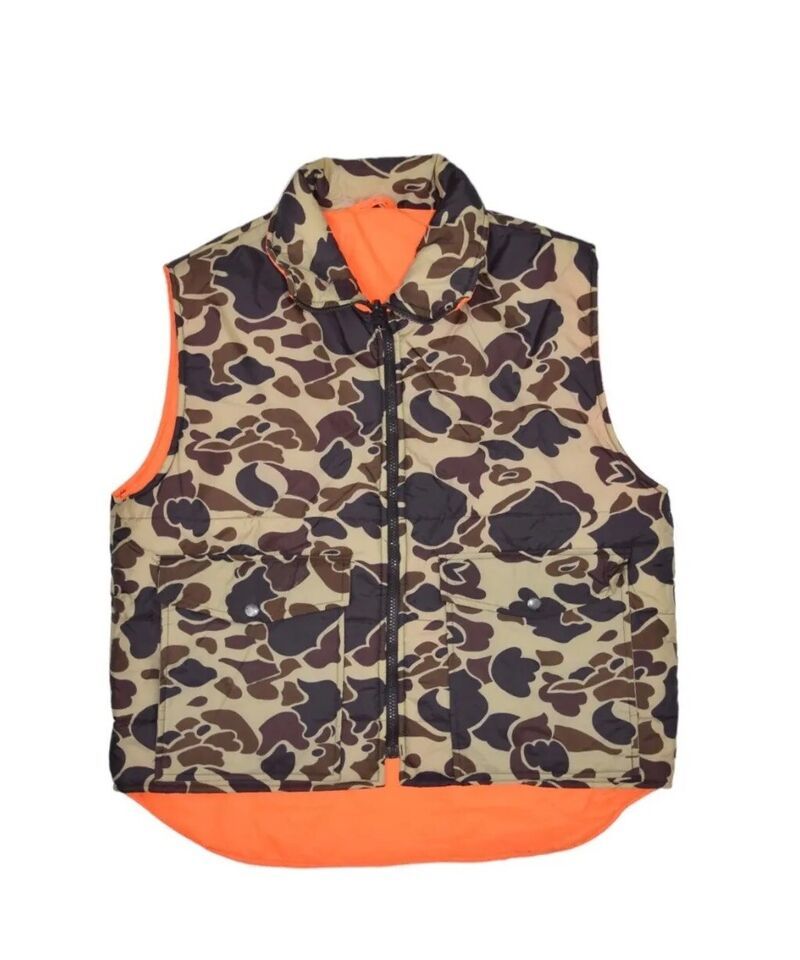 Primary image for Vintage Winchester Camouflage Vest Mens M Reversible Blaze Orange Hunting