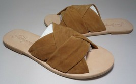 Free People Size 7 Eur 37 RIO VISTA Taupe Suede Slide Sandals New Womens Shoes - £71.03 GBP
