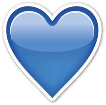 x3 10cm Shaped Vinyl Stickers laptop emoji heart blue love marriage broken - £3.51 GBP