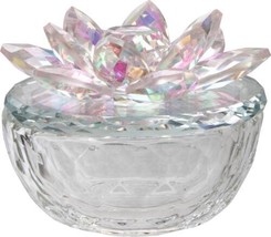 Decorative Box GLAM Modern Contemporary Flower Floral Pink Glass - £69.98 GBP