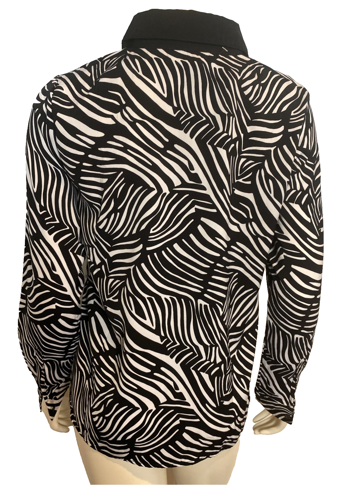 NWT Michael Kors Black and White Long Sleeve Blouse Size Small Item image 3