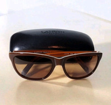 Lanvin Pinstripe Coffee Brown Women&#39;s Sunglasses Clamshell Case LV 4124 C04-140 - $127.29