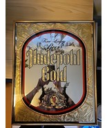 VINTAGE HUDEPOHL GOLD Glass Beer Sign Metal Frame Deer Foil Inlay 20&quot; x ... - $3,154.91 MXN