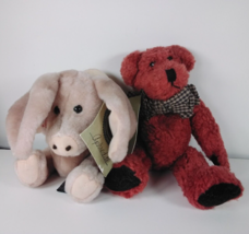 The Boyds Collection Red Teddy Bear &amp; Aphrodite The Flying Pig Jointed Plush - £6.20 GBP