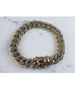 Mens Vintage Estate 14K Yellow Gold CZ Bracelet 44.8g E6120 - €3.009,11 EUR
