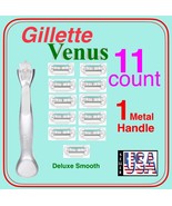 Gillette Venus Extra Smooth Metal Handle Women&#39;s Razor, 1 Handle + 11 Re... - $55.88