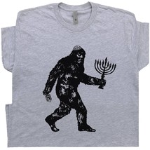Funny Jewish T Shirt Bigfoot Hanukkah T Shirt Chanukah Humor Tee Hilario... - $18.99