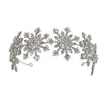 New Design Snowflake Tiara Crown Wedding Crytal Bridal Tiara Accessories Rhinest - £30.34 GBP