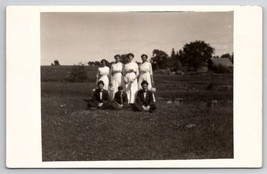 RPPC Lovely Edwardian Young Ladies Pretty Dress Handsome Men Postcard C23 - £7.95 GBP