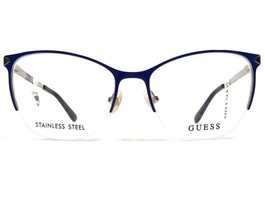 Guess Eyeglasses Frames GU 2666 090 Blue Silver Cat Eye Half Rim 53-17-135 - $32.51