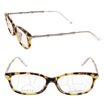 GUCCI 3801 Silver Metal Bamboo Havana Bio Based RX Eyeglasses Optical Frame 52mm - £183.74 GBP