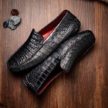 Remo Genuine Caiman Slip On Driving Loafers Black image 9