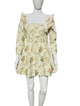 LoveShackFancy Womens Smocked Embroidered Floral Printed Short Mini Dress S 4 - £91.31 GBP