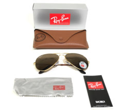 Ray-Ban Sonnenbrille Rb3025 Aviator Large Metal 001/57 Goldrahmen Polarisiert - $128.68