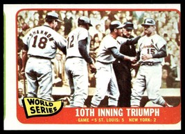 1965 Topps #136 World Series Game 5 - 10th Inning Triumph WS VGEX-B107R12 - £39.81 GBP