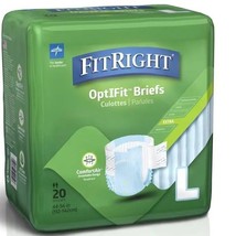 FitRight OptiFit Incontinence Briefs Disposable Unisex Briefs Heavy Abso... - $12.19