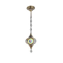 Ece Hanging Turkish Globe Light | 100% Handmade In Turkey, Stained Glass, Medite - £55.53 GBP