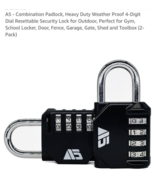 2 Pack Combination Lock 4 Digit Outdoor Waterproof Padlock for School - $336.42 MXN