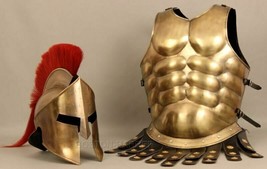 Muscle Jacket Armor Medieval With 300 Spartan Helmet - £146.98 GBP