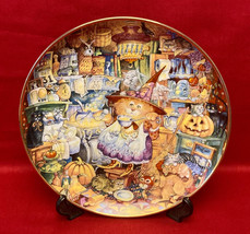 Bill Bell Scaredy Cats collector plate Halloween witch pumpkins Franklin Mint - £4.79 GBP