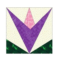 Hawaiian Flower Paper Piecing Block Pattern  012 A - $2.75