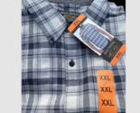 Grizzly Mountain xxlL Men&#39;s Woven Plaid Shirt Blue White Grey Free Ship - $17.97